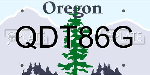 QDT86G Oregon License Plate