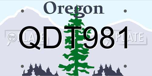 QDT981 Oregon License Plate