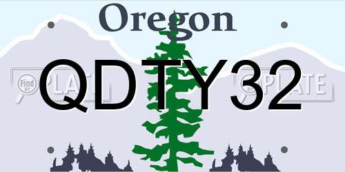 QDTY32 Oregon License Plate