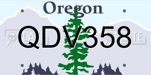 QDV358 Oregon License Plate