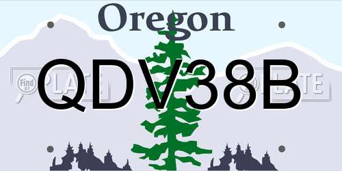 QDV38B Oregon License Plate