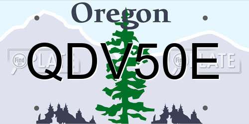 QDV50E Oregon License Plate