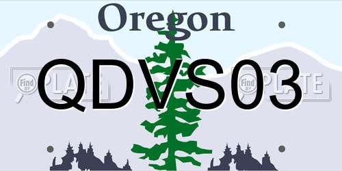 QDVS03 Oregon License Plate