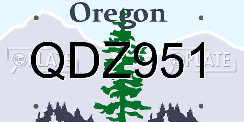 QDZ951 Oregon License Plate