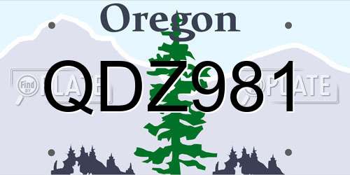 QDZ981 Oregon License Plate