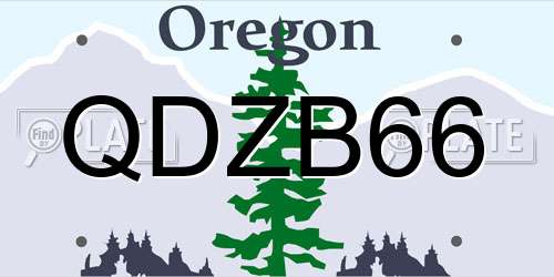 QDZB66 Oregon License Plate