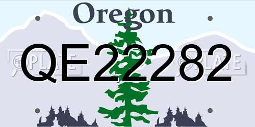 QE22282 Oregon License Plate