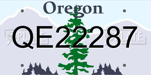 QE22287 Oregon License Plate