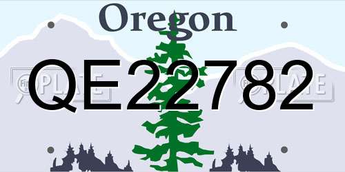 QE22782 Oregon License Plate