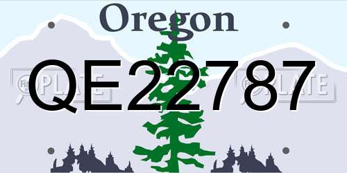 QE22787 Oregon License Plate
