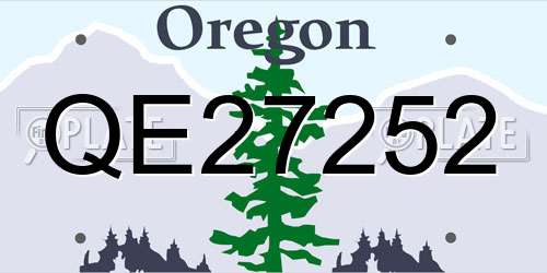 QE27252 Oregon License Plate