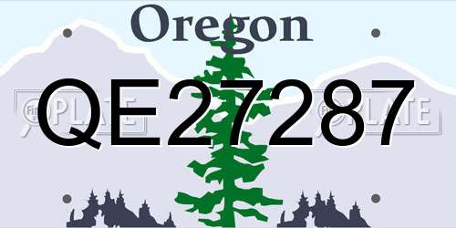 QE27287 Oregon License Plate