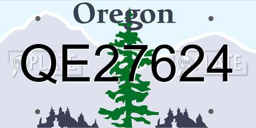 QE27624 Oregon License Plate