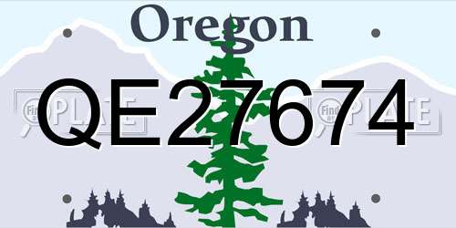 QE27674 Oregon License Plate