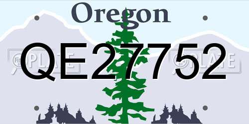 QE27752 Oregon License Plate