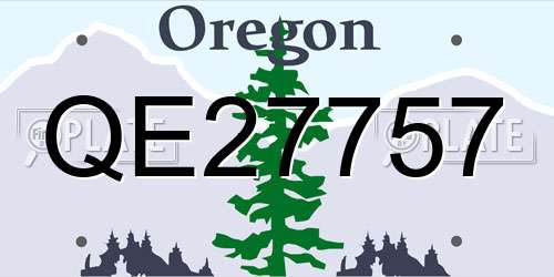QE27757 Oregon License Plate