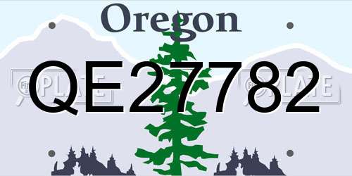 QE27782 Oregon License Plate