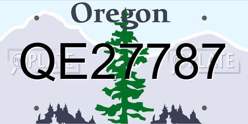 QE27787 Oregon License Plate