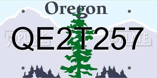 QE2T257 Oregon License Plate