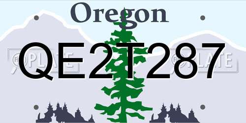 QE2T287 Oregon License Plate