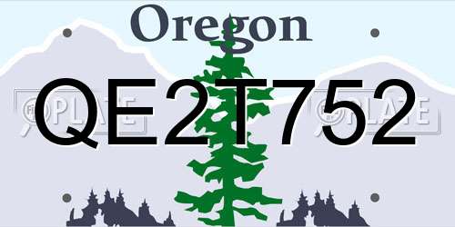 QE2T752 Oregon License Plate