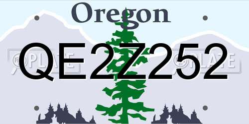 QE2Z252 Oregon License Plate