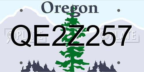 QE2Z257 Oregon License Plate