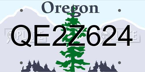 QE2Z624 Oregon License Plate