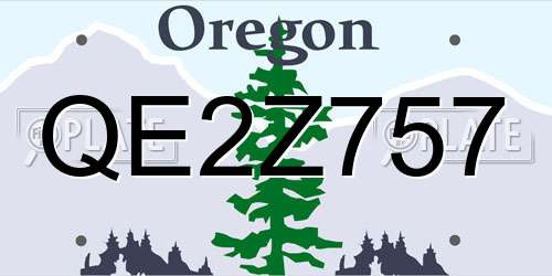 QE2Z757 Oregon License Plate