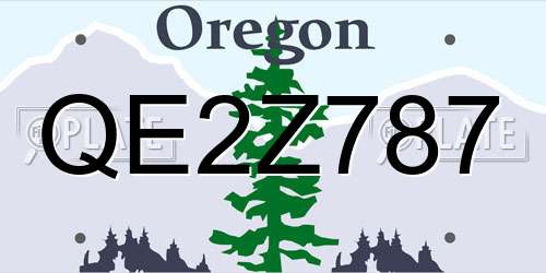 QE2Z787 Oregon License Plate