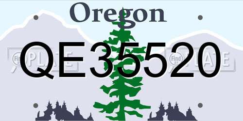 QE35520 Oregon License Plate