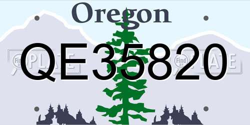 QE35820 Oregon License Plate