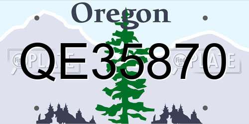 QE35870 Oregon License Plate