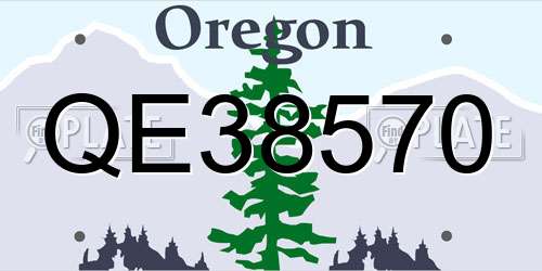 QE38570 Oregon License Plate