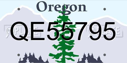 QE55795 Oregon License Plate