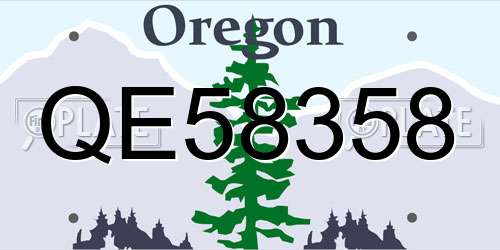 QE58358 Oregon License Plate