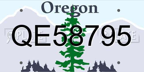 QE58795 Oregon License Plate