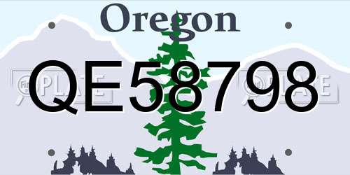 QE58798 Oregon License Plate