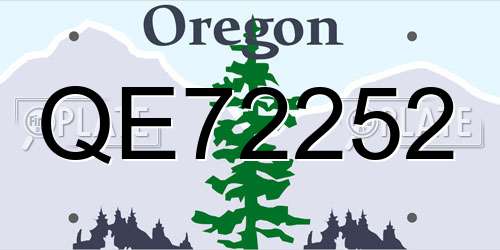 QE72252 Oregon License Plate