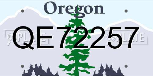 QE72257 Oregon License Plate