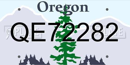 QE72282 Oregon License Plate