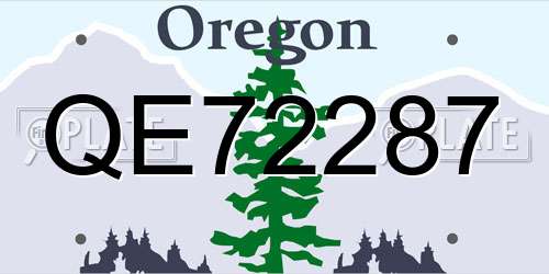 QE72287 Oregon License Plate