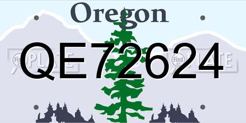 QE72624 Oregon License Plate