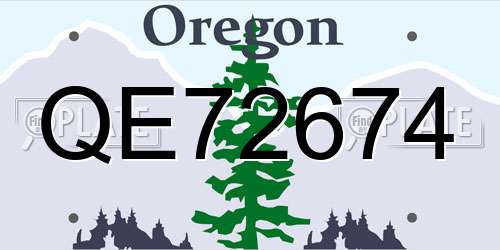 QE72674 Oregon License Plate