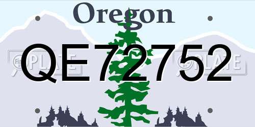 QE72752 Oregon License Plate