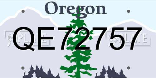 QE72757 Oregon License Plate