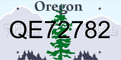 QE72782 Oregon License Plate