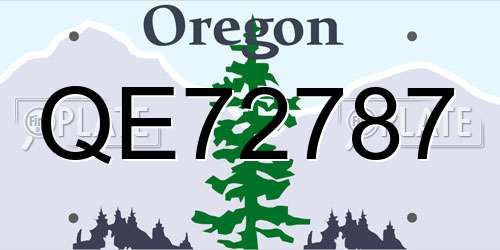 QE72787 Oregon License Plate