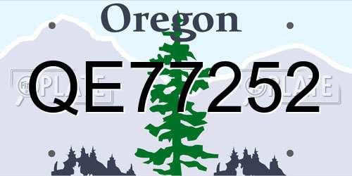 QE77252 Oregon License Plate