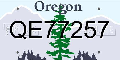 QE77257 Oregon License Plate